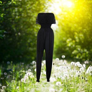 vintage disco black jumpsuit sexy lingerie size xs extra small